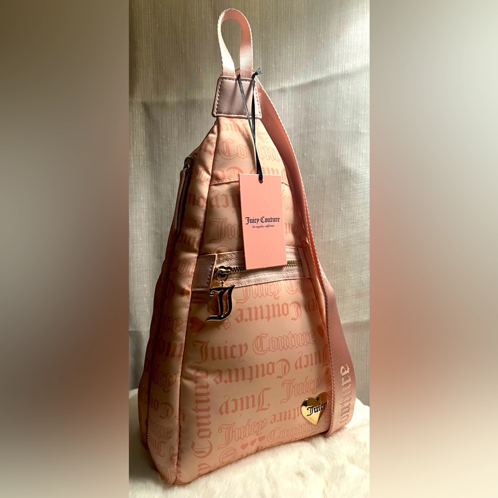 NEW Juicy Couture Material Girl Powder Blush Sling Backpack